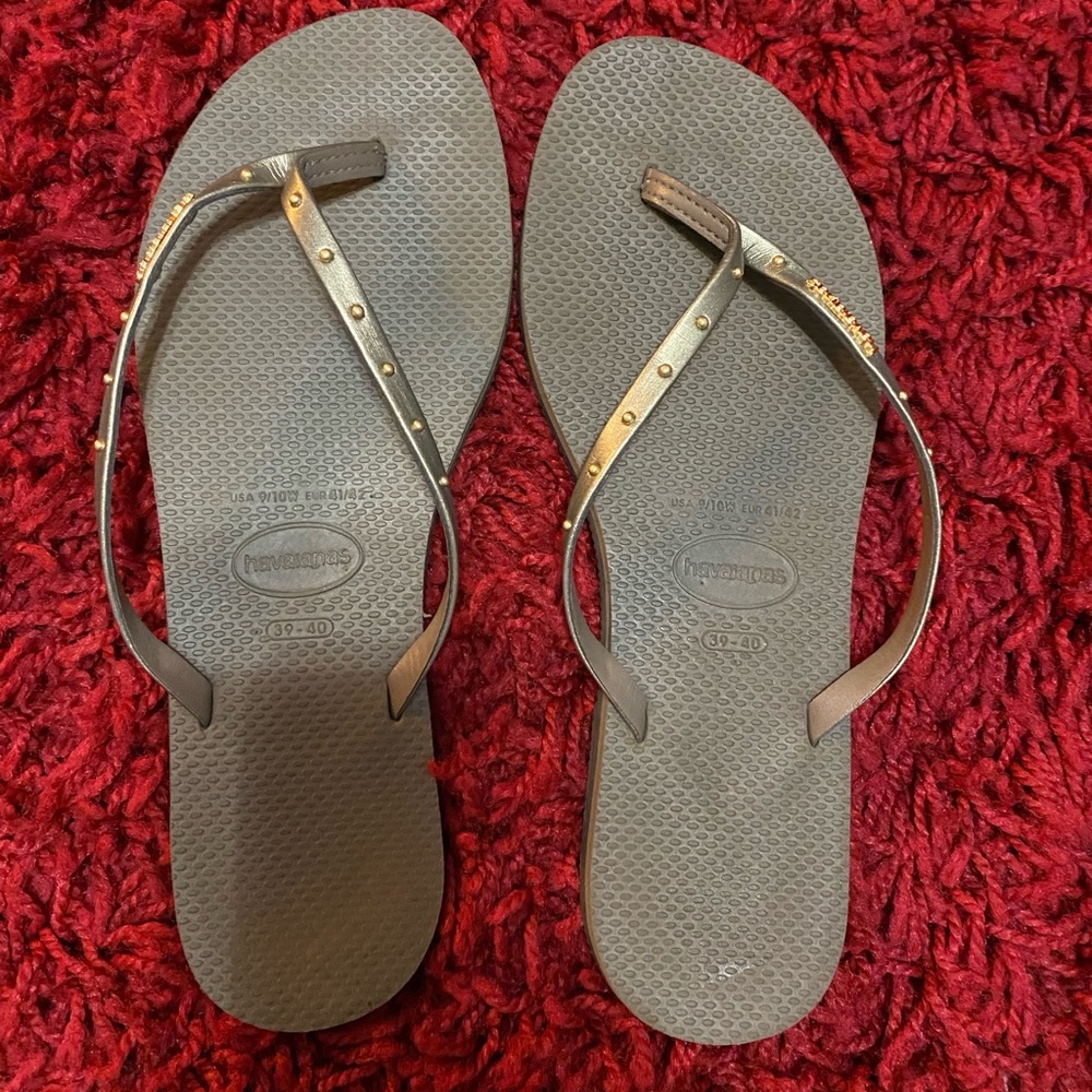Havaianas Metallic flip flops